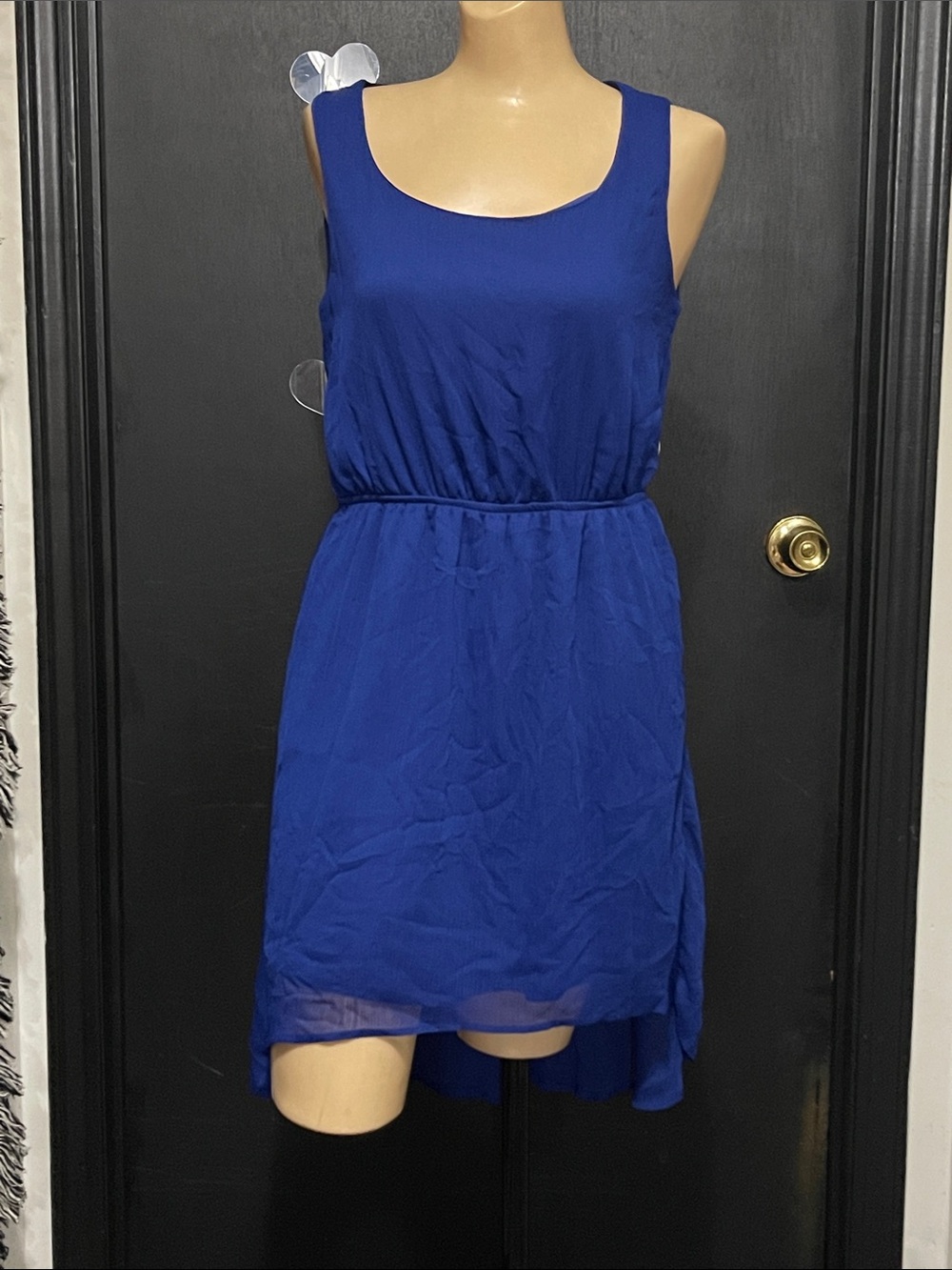 No Boundaries Royal Blue Sleeveless Chiffon High-Low Dress (M-7/9)